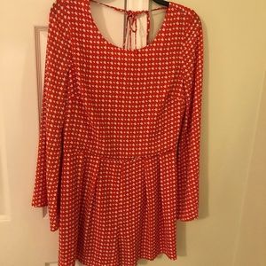 Boutique Long Sleeve Orange Romper Size Large- Great for Gamedays
